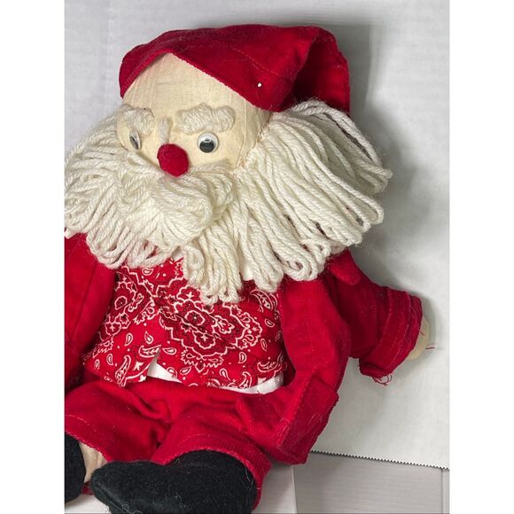 Primitive handmade? Muslin stuffed Santa 15.5” tall. - Picture 10 of 12